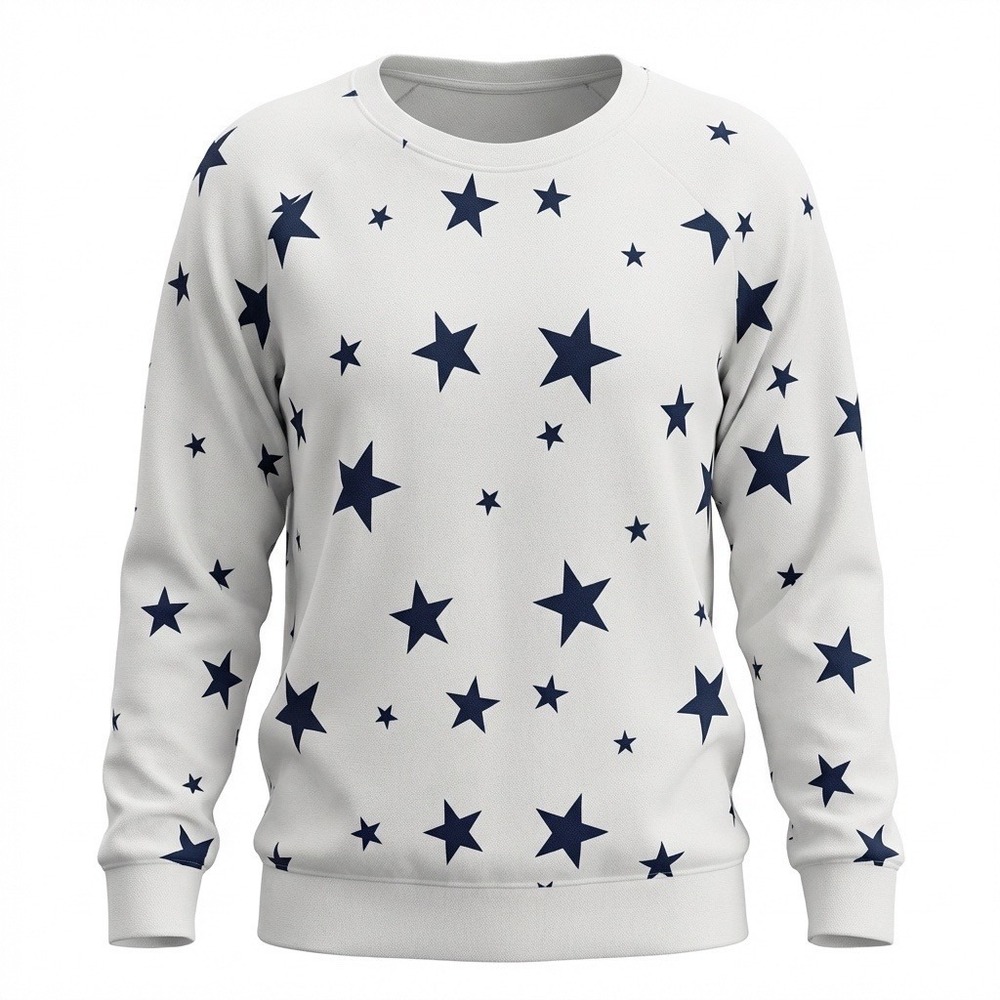 GREYSON THREADS  Women's Starry Sweatshirt Size XXL White‎ Grey Stretch Soft